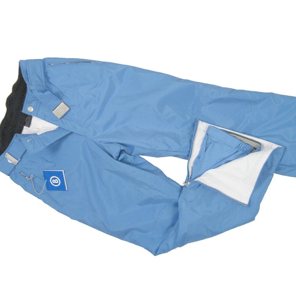 NEW! $650 BOGNER WOMENS SKI PANTS!  SIZE 12 (30 X 29.5)  BLUE  BELT "B" BUCKLE